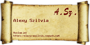 Alexy Szilvia névjegykártya
